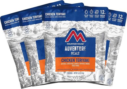 ماونتن هاوس دجاج ترياكي مع الأرز | تجميد الغذاء المجفف على الظهر والتخييم | 4 عبوات | خالي من الغلوتين in Kuwait