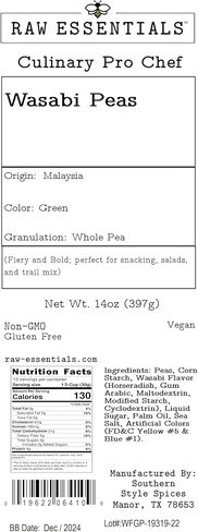 Wasabi Coated Green Peas - Fiery and Bold - Delicous Snack, Salad Topper, or Trail Mix Addition - Non-GMO, Gluten Free, Vegan - Large 14 Ounce Bag in Saudi Arabia