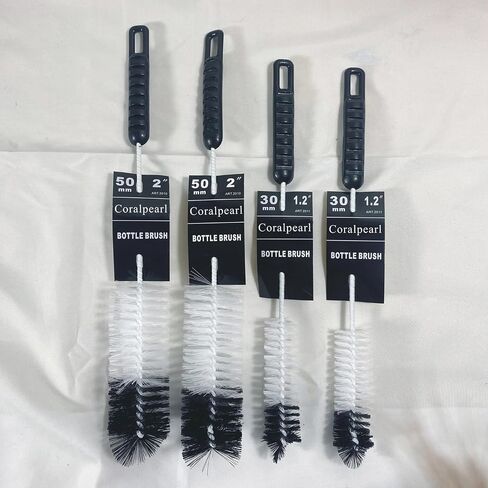 Bottle Brushes Thin Long Handle X 4, Soft Nylon Slim Wire Set | Big Small Bendable Flexible Utility Cleaner for Narrow Neck Water, Beer, Wine, Baby Bottles, Flasks, Pipes, Tubes & Hoses in Saudi Arabia