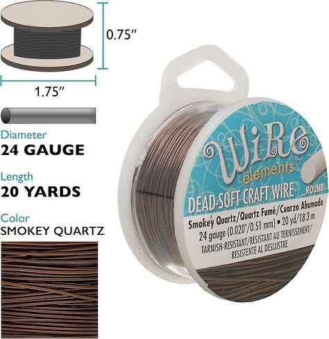 The Beadsmith Wire Elements Craft Wire – Tarnish Resistant, Soft Temper, Round, Gold Color – 0.51mm, 24 Gauge, 10 Yard Spool – Jewelry Making, Wire Wrapping, Floral, & Other DIY Crafts in Saudi Arabia