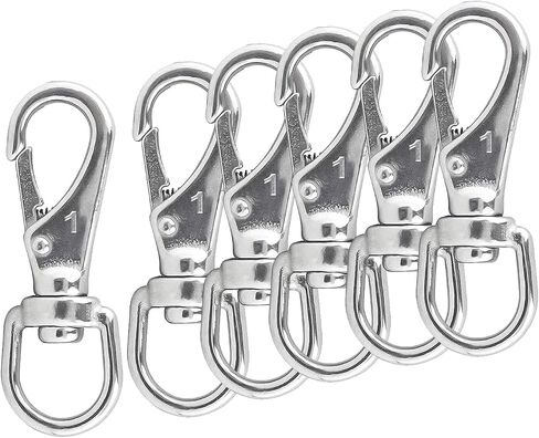 Swivel Eye Snap Hooks 304 Stainless Steel Spring Snap Clip Buckle Clasp Marine Boat Hardware Lanyard Hook for Camera Straps, Pet Chains, Keychains, 4PCS in Saudi Arabia