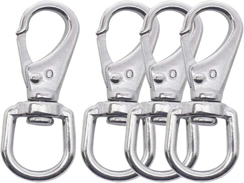 Swivel Eye Snap Hooks 304 Stainless Steel Spring Snap Clip Buckle Clasp Marine Boat Hardware Lanyard Hook for Camera Straps, Pet Chains, Keychains, 4PCS in Saudi Arabia