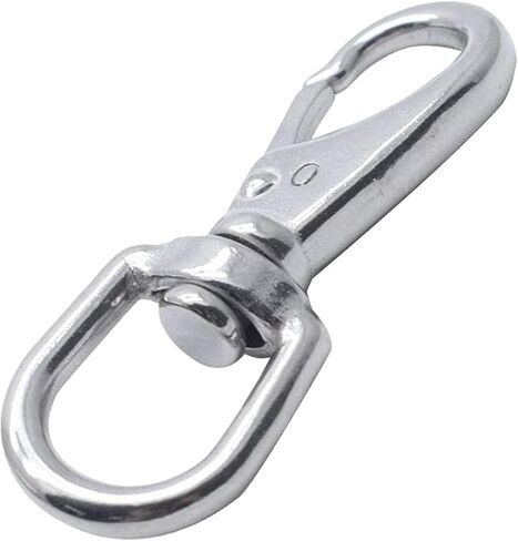 Swivel Eye Snap Hooks 304 Stainless Steel Spring Snap Clip Buckle Clasp Marine Boat Hardware Lanyard Hook for Camera Straps, Pet Chains, Keychains, 4PCS in Saudi Arabia