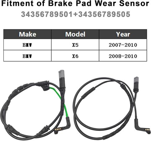 FTTYUHU Front and Rear Brake Pad Wear Sensor 34356789501, 34356789505 for BMW X5 X6 2007-2010 in Kuwait