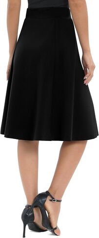 Urban CoCo Women's A-Line Elastic High Waist Flare Work Midi Knee Length Stretchy Skirt in Saudi Arabia