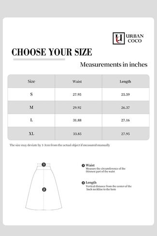 Urban CoCo Women's A-Line Elastic High Waist Flare Work Midi Knee Length Stretchy Skirt in Saudi Arabia