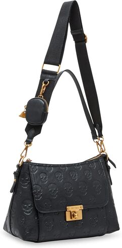 Betsey Johnson Skull Boss Satchel, Black in Saudi Arabia