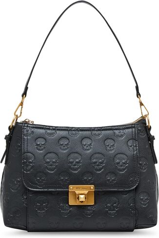 Betsey Johnson Skull Boss Satchel, Black in Saudi Arabia