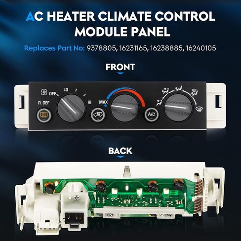 AC Heater Climate Control Module Panel w/Rear Window Defogger Switch for 1996-1999 Chevy C1500 C2500 Suburban, 1998-2000 Chevy Tahoe/GMC Yukon, 2000 Cadillac Escalade 9378805 16231165 16238885 in Saudi Arabia
