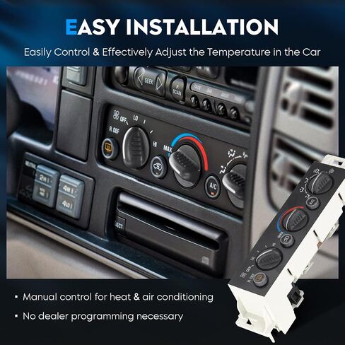 AC Heater Climate Control Module Panel w/Rear Window Defogger Switch for 1996-1999 Chevy C1500 C2500 Suburban, 1998-2000 Chevy Tahoe/GMC Yukon, 2000 Cadillac Escalade 9378805 16231165 16238885 in Saudi Arabia