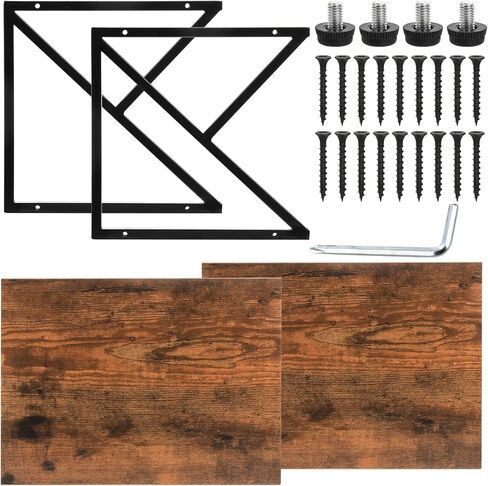 حامل طابعة سطح المكتب Lawei، رف أرفف خشبية للطابعة بطبقتين مع أقدام قابلة للتعديل مضادة للانزلاق، منظم مكتب لجهاز الفاكس والماسح الضوئي والملفات والكتب ورف تخزين المكتب وطاولة الطابعة تحت المكتب in Kuwait