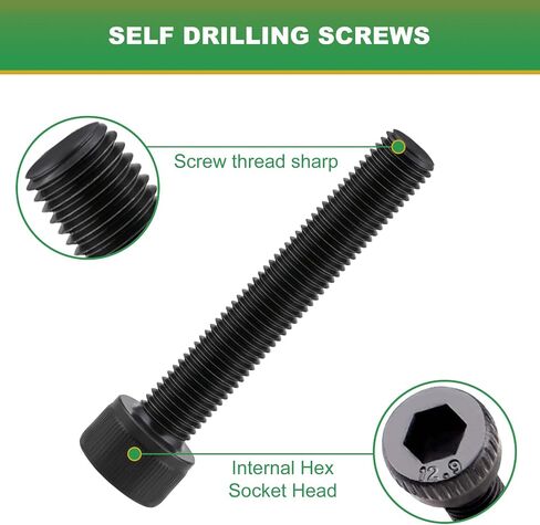 FOLIV 700PCS M3 x 5/6/8/10/12/14/16/18/20/25/30mm Button Hex Head Cap Screws M3 Metric Machine Screws Bolts Nuts Washer Assortment Kit, 10.9 Grade Alloy Steel in Saudi Arabia