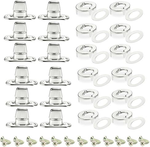 12 Sets Marine Grade Twist Lock Fasteners -Nickel-Zinc Plated Rotating Button Fasteners for Canvas, Marine Fasteners Rotating Button Mounting Screws (12) in Kuwait