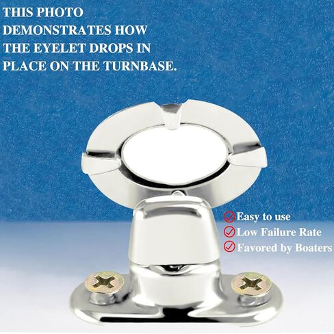 12 Sets Marine Grade Twist Lock Fasteners -Nickel-Zinc Plated Rotating Button Fasteners for Canvas, Marine Fasteners Rotating Button Mounting Screws (12) in Kuwait