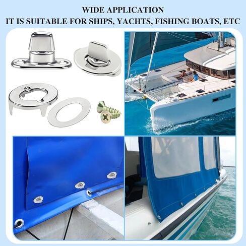 12 Sets Marine Grade Twist Lock Fasteners -Nickel-Zinc Plated Rotating Button Fasteners for Canvas, Marine Fasteners Rotating Button Mounting Screws (12) in Kuwait