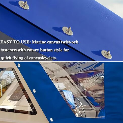 12 Sets Marine Grade Twist Lock Fasteners -Nickel-Zinc Plated Rotating Button Fasteners for Canvas, Marine Fasteners Rotating Button Mounting Screws (12) in Kuwait