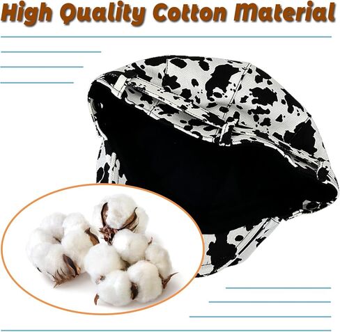 HENWASAI Cow Print Cabbie Hat for Women Men Vintage Cow Newsboy Cap Cotton Gatsby Hat Teens Ivy Flat Cap for Spring,Fall in Saudi Arabia