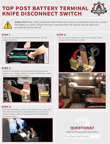 مجموعة مفاتيح البطارية الرئيسية مع براغي 12-48 فولت - مفتاح قطع الطاقة - فصل عازل البطارية للسيارات والشاحنات ومركبات RV والمعسكرات والقوارب - مقاومة للماء عند إيقاف التشغيل للسيارات، مفتاح بحري in Kuwait