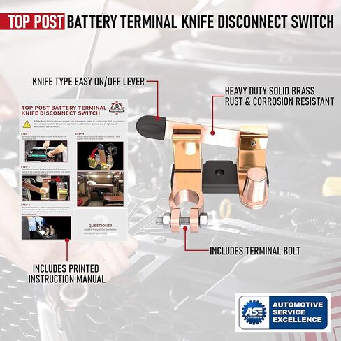 مجموعة مفاتيح البطارية الرئيسية مع براغي 12-48 فولت - مفتاح قطع الطاقة - فصل عازل البطارية للسيارات والشاحنات ومركبات RV والمعسكرات والقوارب - مقاومة للماء عند إيقاف التشغيل للسيارات، مفتاح بحري in Kuwait