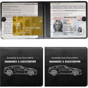 قطعتان من حامل تسجيل السيارة والتأمين، منظم صندوق القفازات المقاوم للماء لبطاقات السيارات مع إغلاق، حامل مستندات منظم لأوراق السيارة لمعظم السيارات (السيارة الكبيرة، بني) in Kuwait
