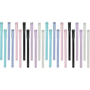 Maydahui 48 PCS Cat Shape Rollerball Pens Cute Kawaii Kitty Animal Pen Black Gel Ink Design for Girls Students Teens in Kuwait