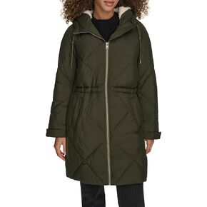 جاكيت جاكيت بقبعة طويل مبطن بالماس للنساء من ليفايز معطف بديل in Kuwait