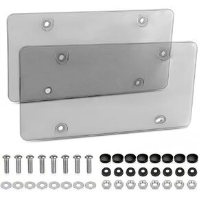 2 Pack License Plate Cover, Universal Fitment License Plate Protector, License Plate Frame for American Standard Cars,12.2"x6.3", 4 Holes with 8x5 Groups Screw Accessories in Saudi Arabia