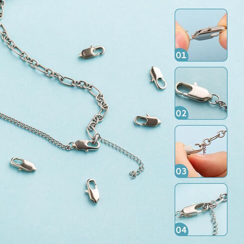 20PCS Lobster Claw Clasps, 316 Stainless Steel Lobster Clasps, Jewelry Clasps for Handmade Necklace, Bracelet, Keychains, DIY Jewelry Making Supplies(12mm,17mm) in Saudi Arabia