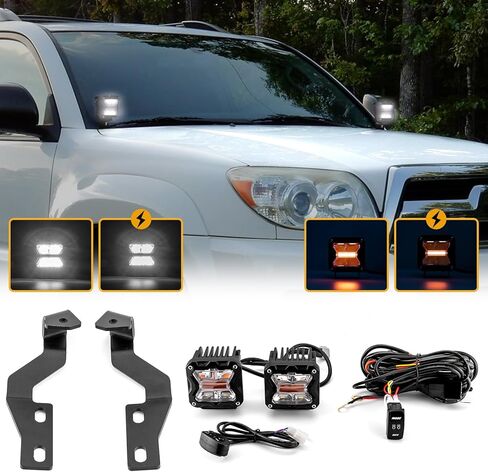 WeiSen Ditch Hood Light Mounting Brackets Kit with 3 Inch LED Light Pods Wiring Harness Compatible with Toyota 4Runner 2003-2009 in Saudi Arabia