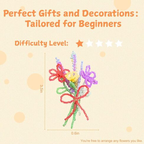 مجموعة باقة زهور مطرزة للمبتدئين: ديكور منزلي يمكنك صنعه بنفسك مع حامل مزهرية صغير وفيديو تعليمي - حرفة تخفيف التوتر للبالغين، ديكور مكتب، هدية عيد ميلاد للنساء in Kuwait