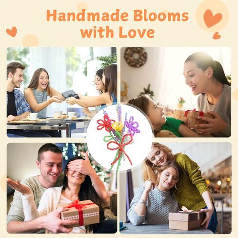 مجموعة باقة زهور مطرزة للمبتدئين: ديكور منزلي يمكنك صنعه بنفسك مع حامل مزهرية صغير وفيديو تعليمي - حرفة تخفيف التوتر للبالغين، ديكور مكتب، هدية عيد ميلاد للنساء in Kuwait