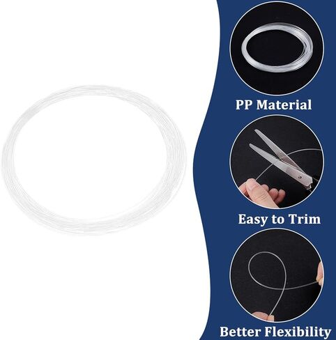 GORGECRAFT 10.9 Yards Clear Plastic Boning 1mm Transparent PVC Low Density Lightweight Corset Strips Sewing Webbing Bonings Roll for DIY Craft Wedding Dress Bridal Lingerie Handbag Supplies in Saudi Arabia
