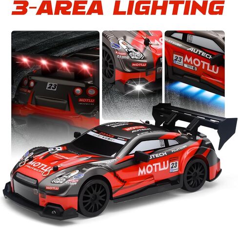 سيارة RC Drift، سيارة تحكم عن بعد بمقياس 1:24 للأطفال، 2.4 جيجا هرتز 20 كم/ساعة 4WD سيارات RC عالية السرعة مع ضوء LED، بطاريتان وإطارات انجراف سيارات سباق رياضية للبالغين والأولاد والبنات والأطفال 8601BK in Kuwait