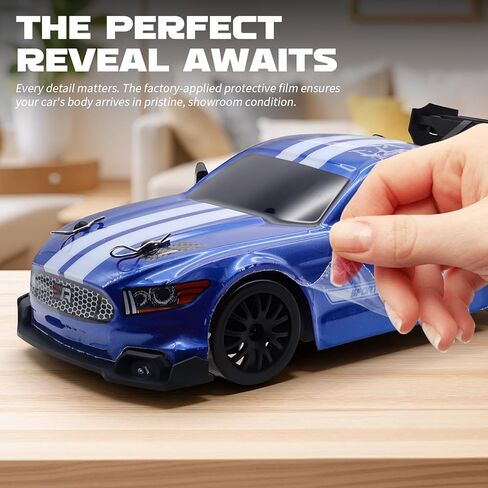 سيارة RC Drift، سيارة تحكم عن بعد بمقياس 1:24 للأطفال، 2.4 جيجا هرتز 20 كم/ساعة 4WD سيارات RC عالية السرعة مع ضوء LED، بطاريتان وإطارات انجراف سيارات سباق رياضية للبالغين والأولاد والبنات والأطفال 8601BK in Kuwait