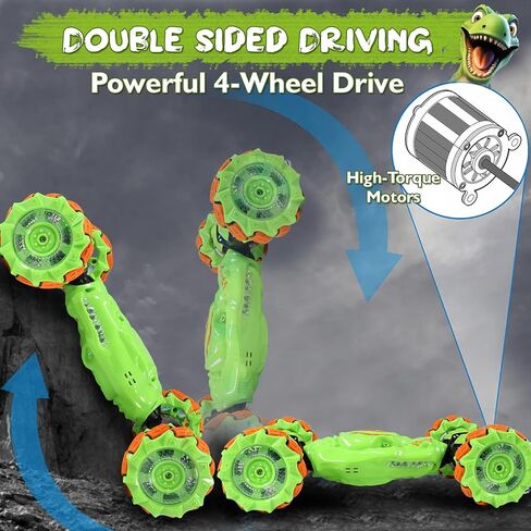 Gesture Sensing RC Stunt Car - Birthday for Boys, 6 7 8-12 13 14+ Year Old, 360 Rotating 4WD Twist Toys, Hand Controlled & Remote Control, with Light & Music in Saudi Arabia