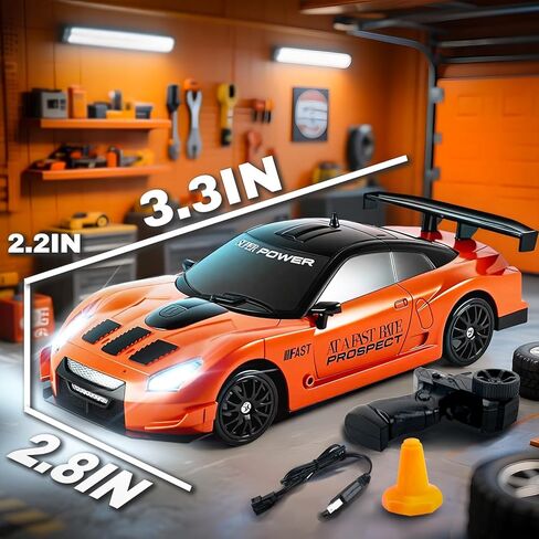 سيارة الانجراف SANCO 1:24 RC مع أضواء LED، سيارة تحكم عن بعد 2.4 جيجا هرتز، تتضمن بطاريتين ومجموعتين من الإطارات للسباق والانجراف، لعبة سباق هواية كهربائية للبالغين والأولاد والأطفال (أصفر) in Kuwait