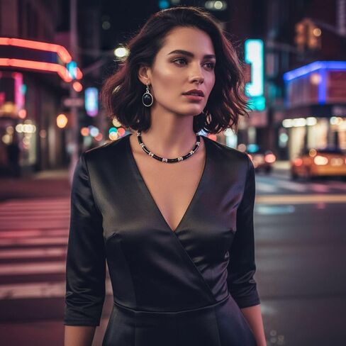 Asian Style Gemstone Genuine Multi Color Yellow Red White Green Jade Black Onyx Strand Slender Tube Bar Link Necklace Collar For Women 14K Yellow Gold Plated .925 Sterling Silver 16-18 Inch in Kuwait