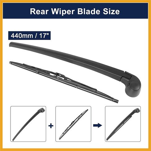 Rear Window Windshield Wiper Blade Arm Set for Audi Q7 2007-2015 460mm 18 Inch 4L09554071P9 4L0955425 Replacement in Saudi Arabia