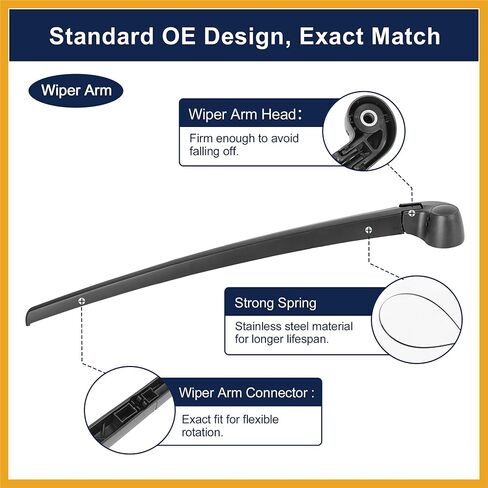 Rear Window Windshield Wiper Blade Arm Set for Audi Q7 2007-2015 460mm 18 Inch 4L09554071P9 4L0955425 Replacement in Saudi Arabia
