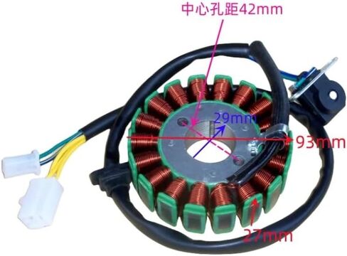 لفائف مغناطيسي الجزء الثابت دراجة نارية ل 152QMI 157QMJ GY6-125 150cc أجزاء المحرك ثلاث مراحل لفائف المحرك 12 18 القطب الجزء الثابت لفائف الإشعال مولد in Kuwait
