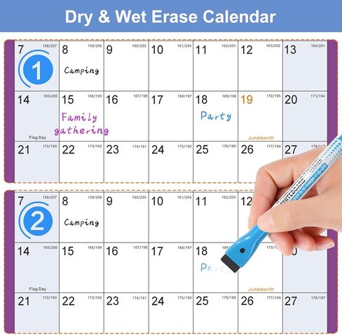 Wall Calendar 2026-32" x 48" Dry Erase Calendar for Wall, 12 Monthly Calendar From Jan to Dec, Reversible, Double Laminated 2026 wall Calendar, Extra Large Wall Calendar for Home Kitchen Office in Saudi Arabia