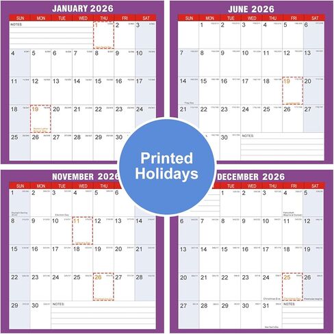 Wall Calendar 2026-32" x 48" Dry Erase Calendar for Wall, 12 Monthly Calendar From Jan to Dec, Reversible, Double Laminated 2026 wall Calendar, Extra Large Wall Calendar for Home Kitchen Office in Saudi Arabia