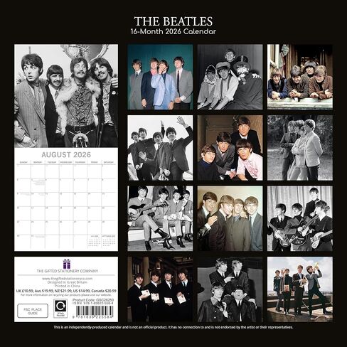 2026 Square Wall Calendar - Thе Ƀe‎‎a‎tlеѕ 12 x 12 Inch Monthly View, 16-Month, Icons Theme, Includes 180 Reminder Stickers in Saudi Arabia