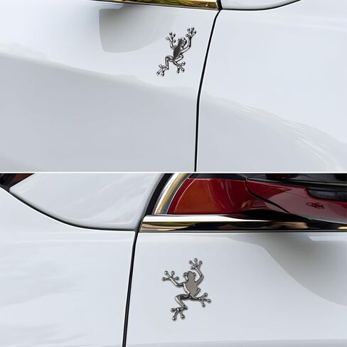 3D Metal Chrome Frog Shape Car Emblem, Highly Distinctive car Decals, Car Decal Sticker Side Rear Trunk Decoration Accessories, Unisex Frog Auto Parts in Saudi Arabia