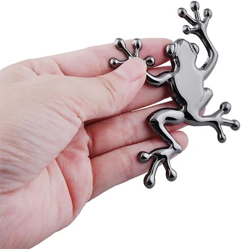 3D Metal Chrome Frog Shape Car Emblem, Highly Distinctive car Decals, Car Decal Sticker Side Rear Trunk Decoration Accessories, Unisex Frog Auto Parts in Saudi Arabia