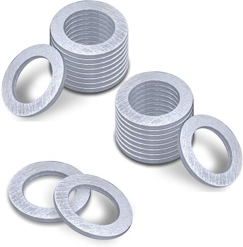 ijuicy 20 PCS Oil Drain Plug Gaskets, M14 Aluminum Oil Drain Plug Crush Washer, Precise Fit Crush Seals Replacement 94109-14000, Compatible with Select Models (Silver) in Saudi Arabia