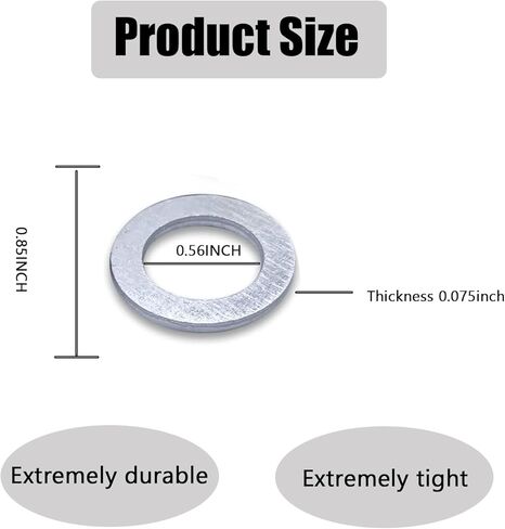 ijuicy 20 PCS Oil Drain Plug Gaskets, M14 Aluminum Oil Drain Plug Crush Washer, Precise Fit Crush Seals Replacement 94109-14000, Compatible with Select Models (Silver) in Saudi Arabia