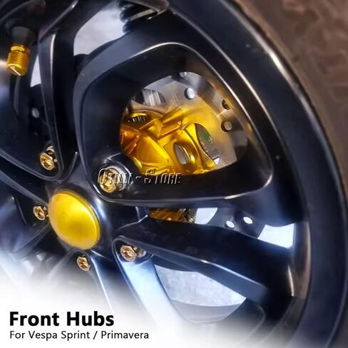 ملحقات الدراجات النارية CNC الألومنيوم قرص الفرامل الأمامية محور العجلة لفيسبا بريمافيرا سبرينت 150 Sprint150 Primavera150 (أسود) in Kuwait