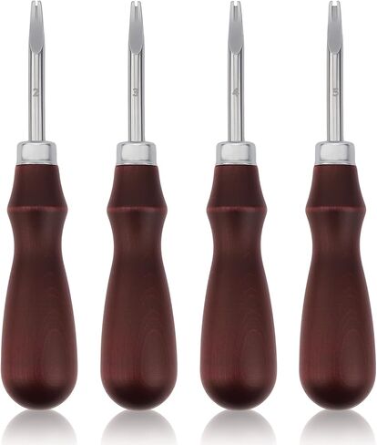 4 PCS Leather Edge Bevelers - Leather Beveler Tool for Edge Finishing and DIY Leathercraft, Leather Edge Beveler Tool Gift for Leather Artisans, DIY Enthusiasts (0.8mm,1mm,1.5mm, 2mm) in Kuwait