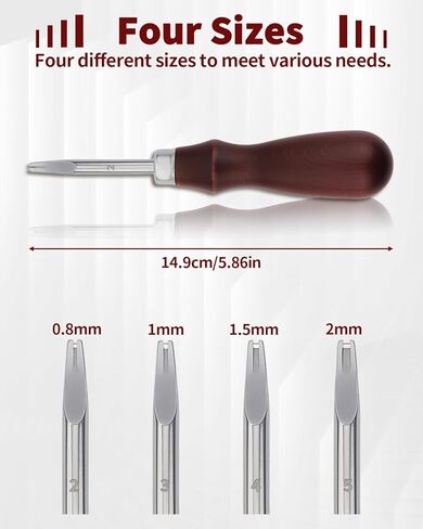 4 PCS Leather Edge Bevelers - Leather Beveler Tool for Edge Finishing and DIY Leathercraft, Leather Edge Beveler Tool Gift for Leather Artisans, DIY Enthusiasts (0.8mm,1mm,1.5mm, 2mm) in Kuwait